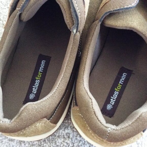 Men's Casual Loafers, Brown/Taupe, Velcro Closure, Size 12, NEW, Host Pick - Picture 2 of 3